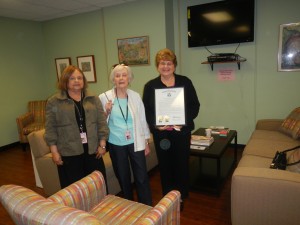 Members in waiting room with State of New Jersey Declaration.