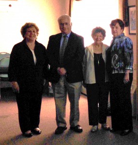 Pictured with Professor Sanders: L-R Edie Kaplan, Study Groups Co-Chair; Gladys Laden, Co-President, Barbara Tilliss, Study Groups Co-Chair.