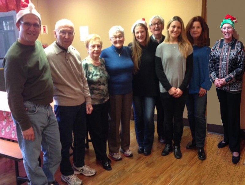 Pictured L-R: Allen Lewitz; Seelig Lewitz; Estelle Greene; Edna Lewitz; Mindy Roth; Gerry Benson; Victoria Roth; Nancy Dweck; and Carole Benson 