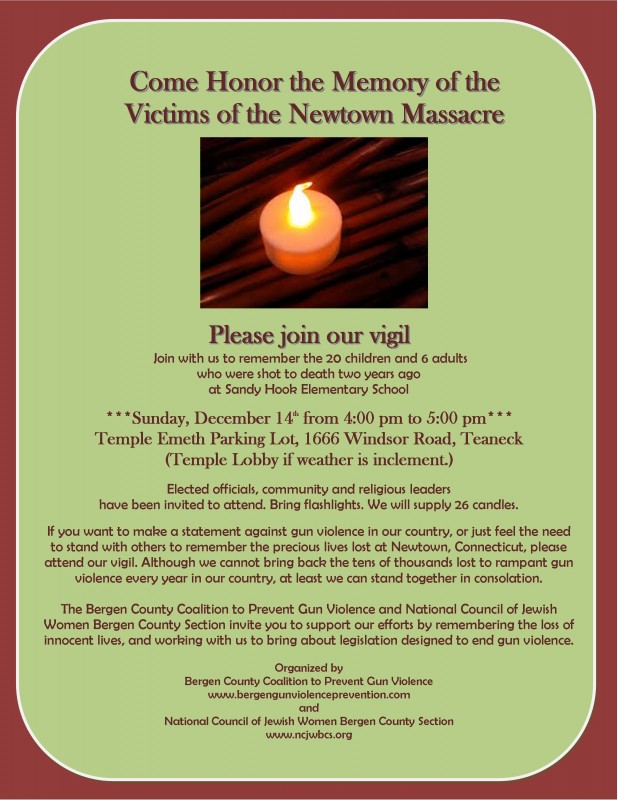 Teaneck Vigil December 14 web, eblast & flyer