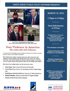 NJPPNP Forum Flyer - Gun Violence Prevention