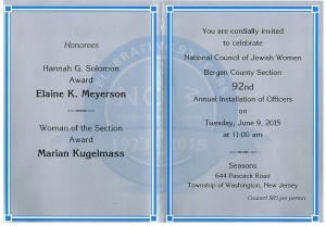 Installation Luncheon invitation inside