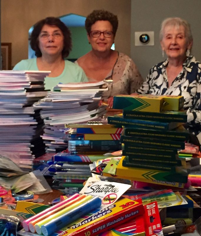 NCJW BCS members packing school supplies